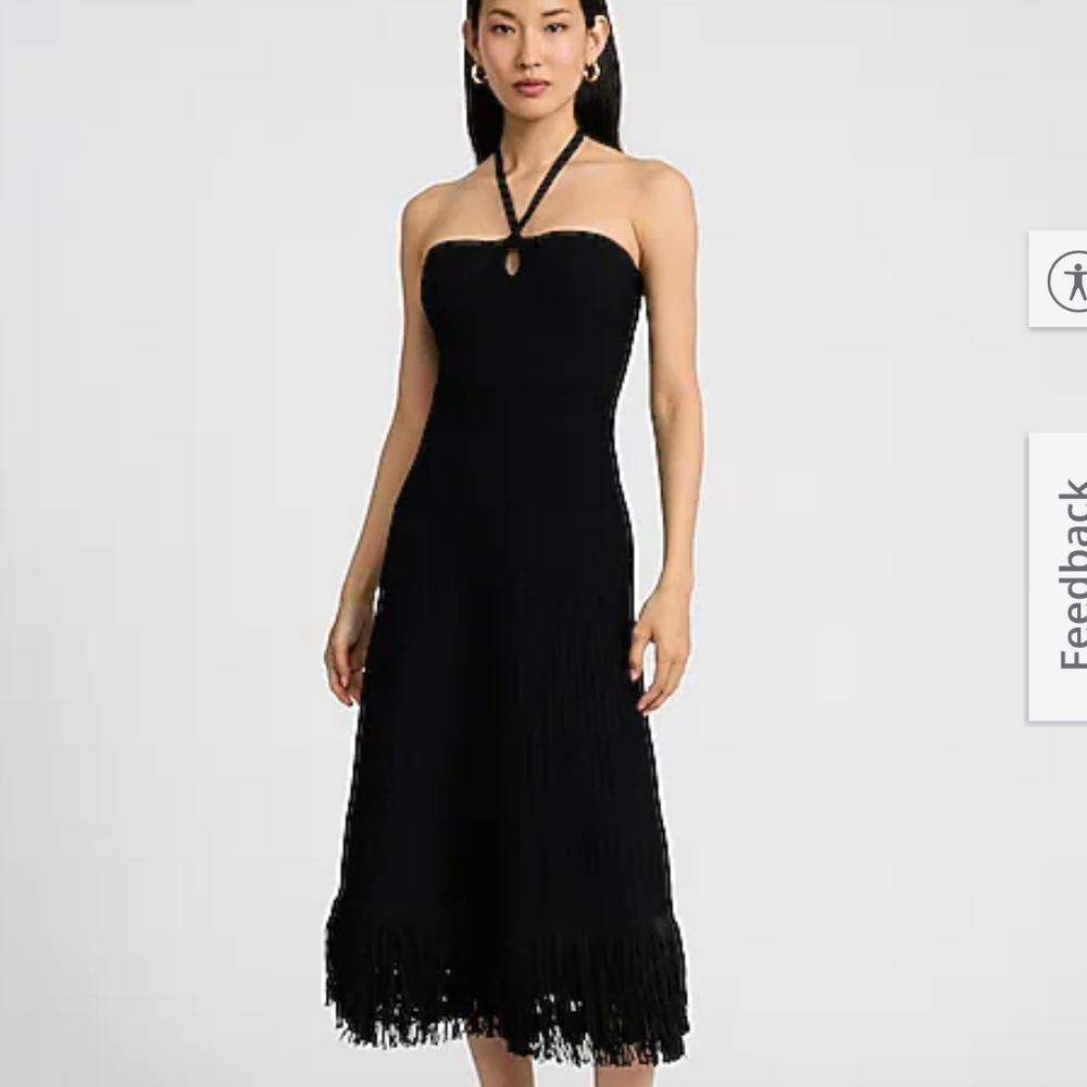 Express Black Ribbed Knit Dress